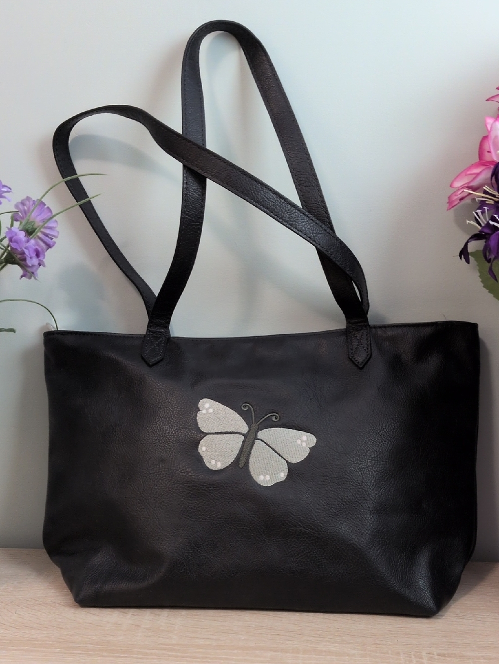 Thirty One Black Butterfly Tote Bag - Women